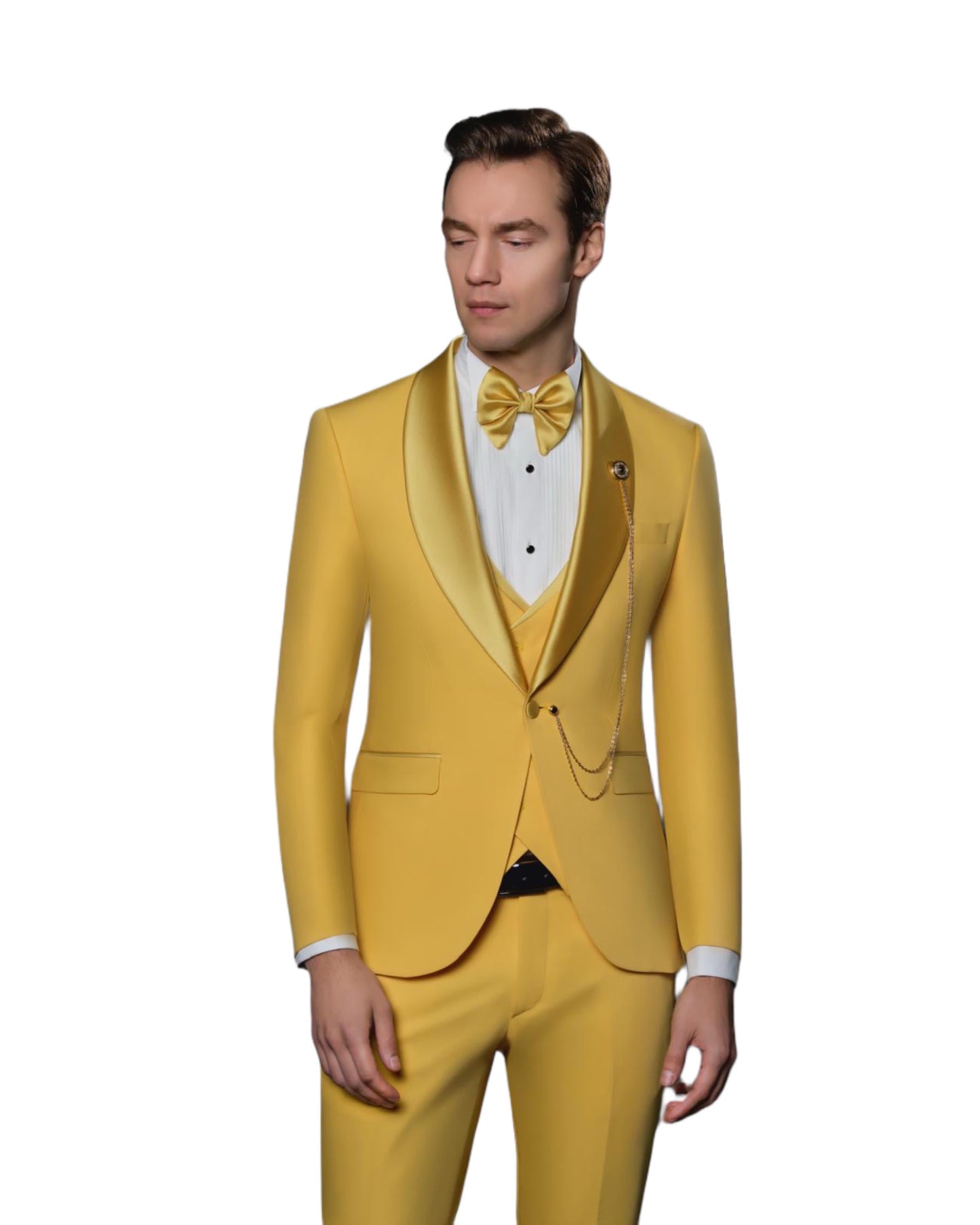 Golden Yellow Full Suit - Made in Turkey