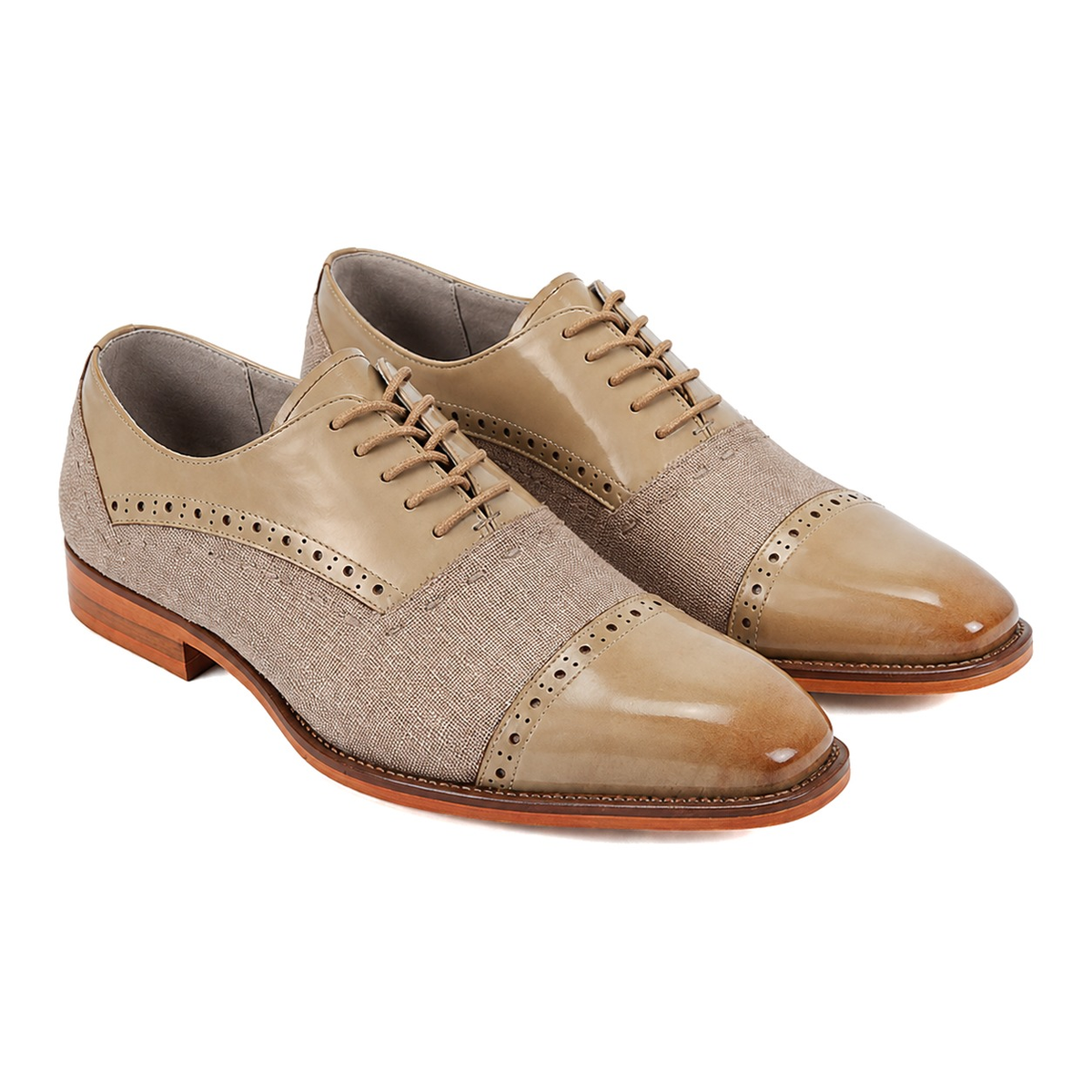Giovanni Reed Natural Men`s Leather Shoe -Stiching Detail - Product image 2 - 53cfa8a5-76e6-4974-9370-85b37d85e334-bg-white.png