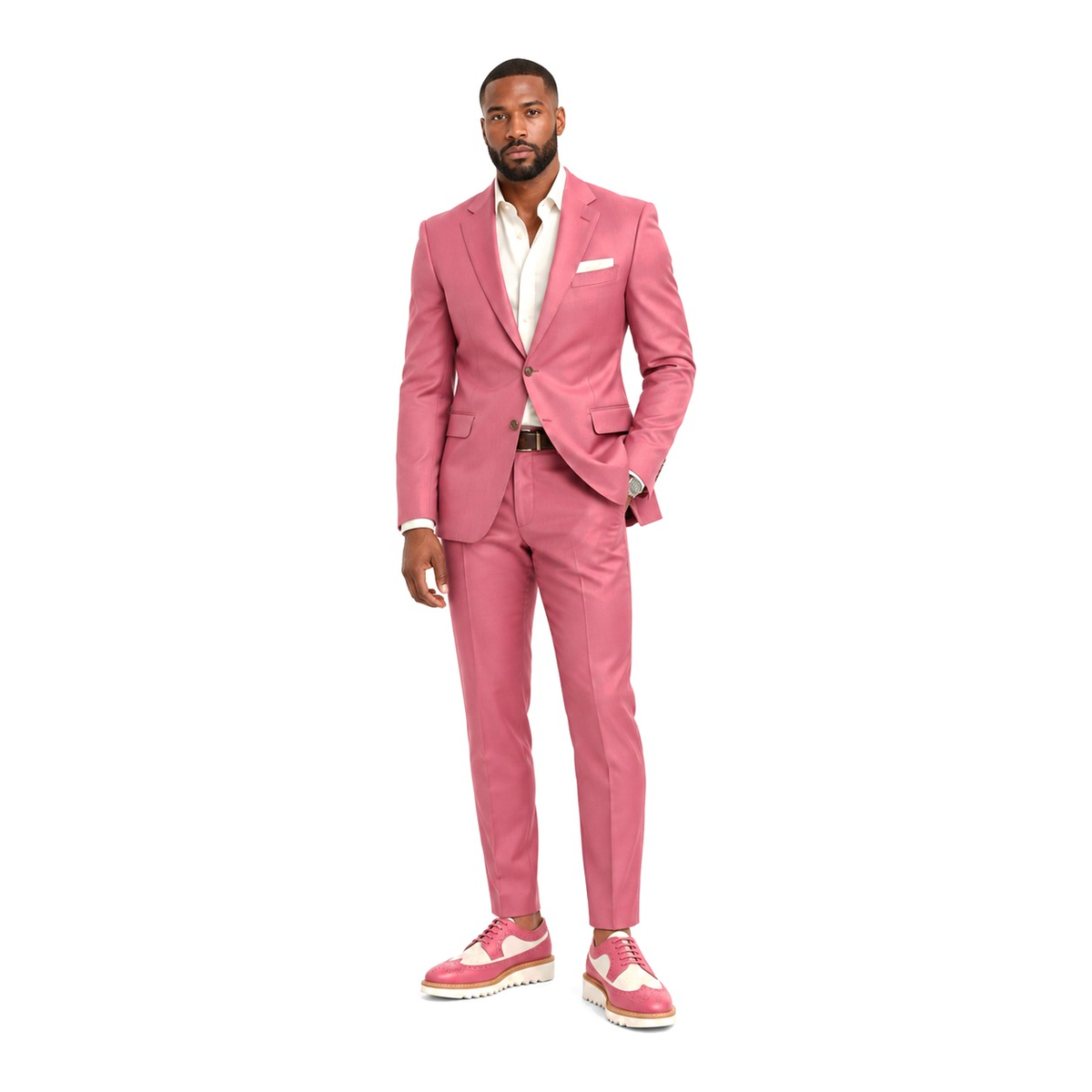 Giovanni Men's Two Tone Wingtip Leather Oxford Dress Shoes – Pink/White - two tone dress shoe photo 3 - 868ef762-46e1-46e5-8cd8-0f4e132dd7e7.png