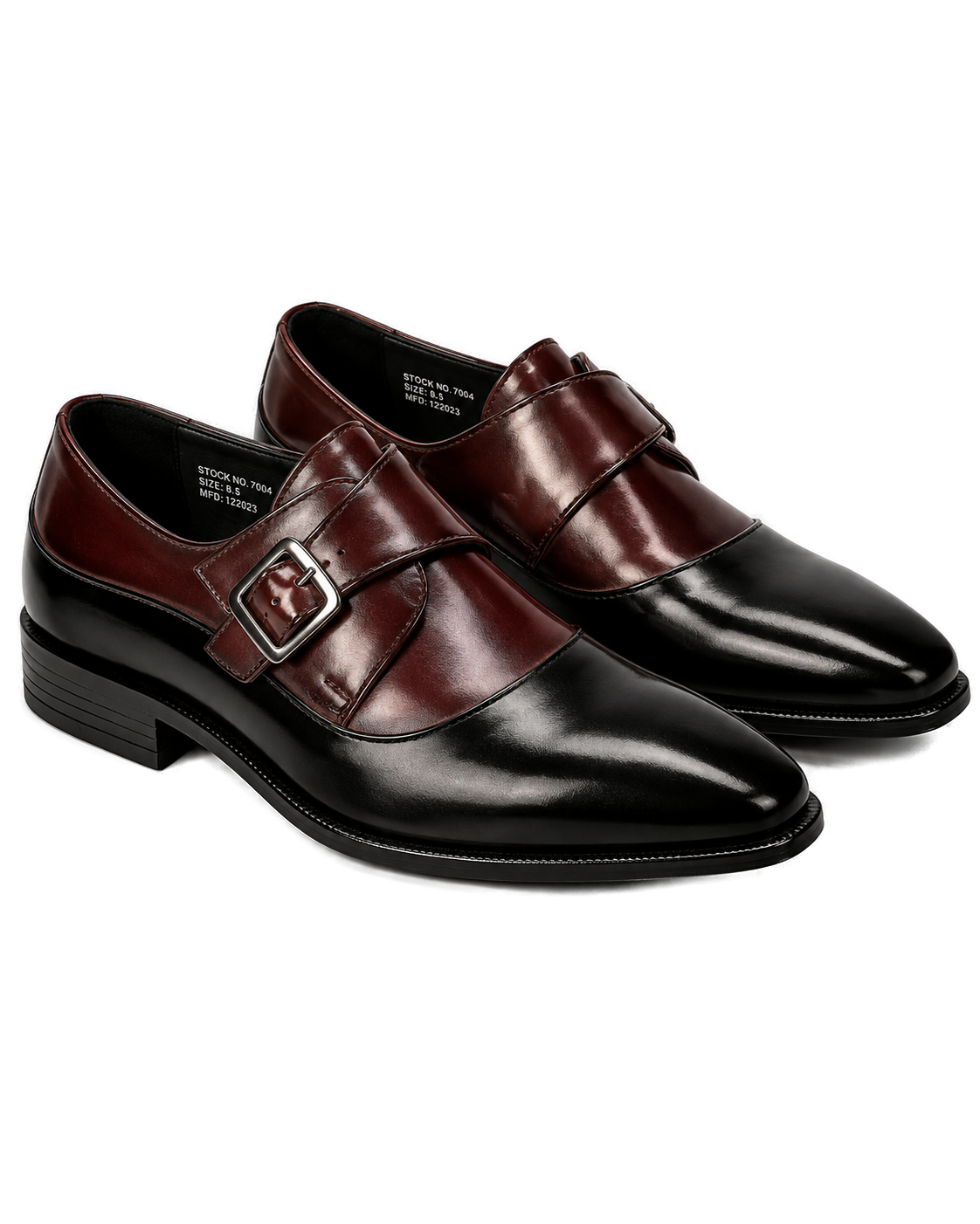 Dress Shoes Folded Vamp Monk Strap 2-Tone-Black/Burgundy - Product image 2 - 8ccfb79c-c899-4d12-9ded-60d788c0837d-bg-white.png