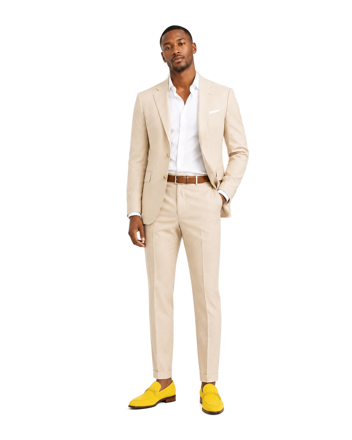 Moc Toe Woven Strap Slip-on Men's Dress Shoes Mustad - Model wearing shoe - 8f8eeb61-0c84-4155-8d8b-a220b5df5f95-bg-white.png