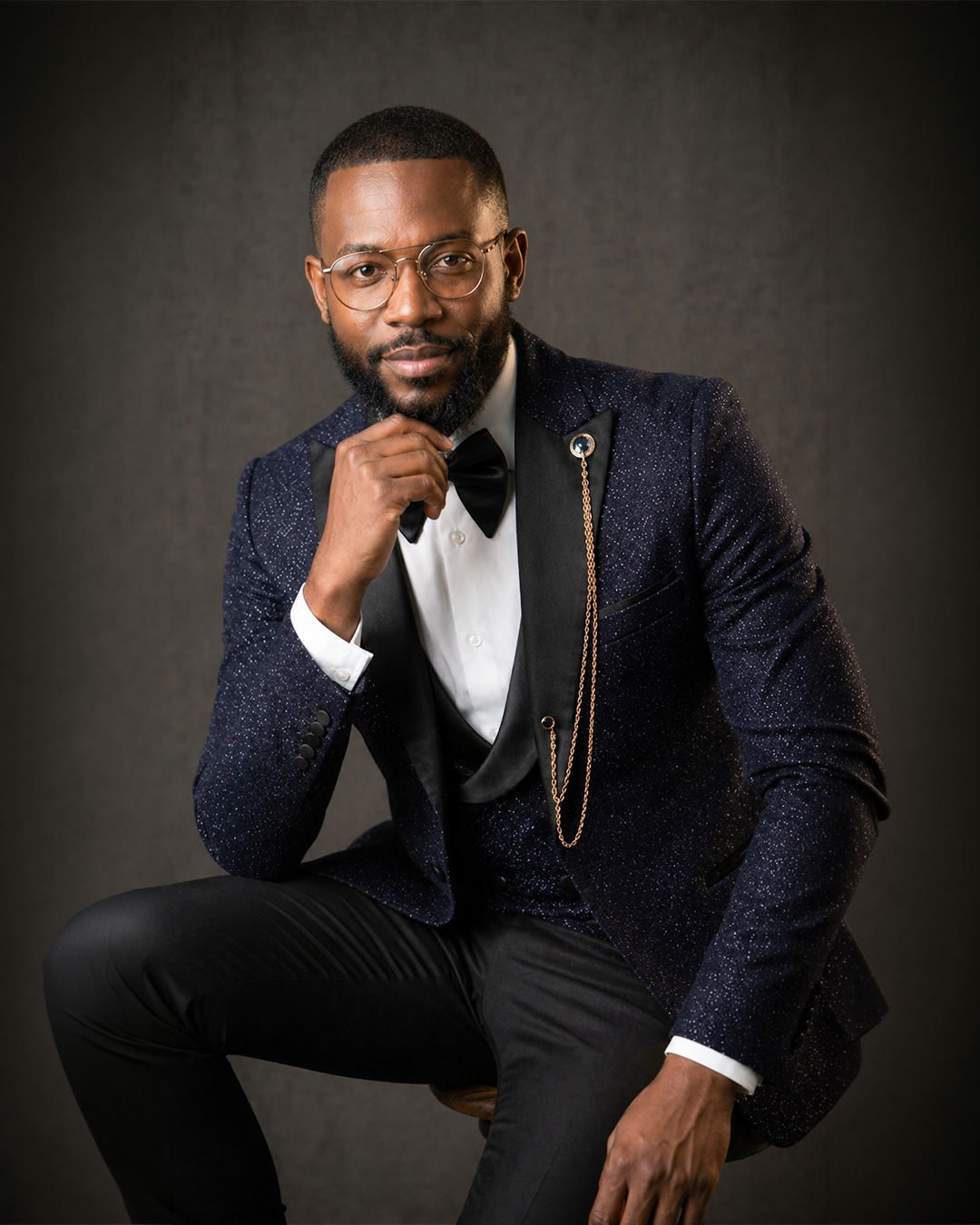 Navy Blue Tuxedo Suit
