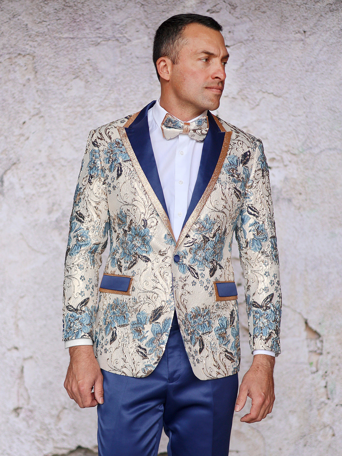 Manzini Blazer Blue-Gold