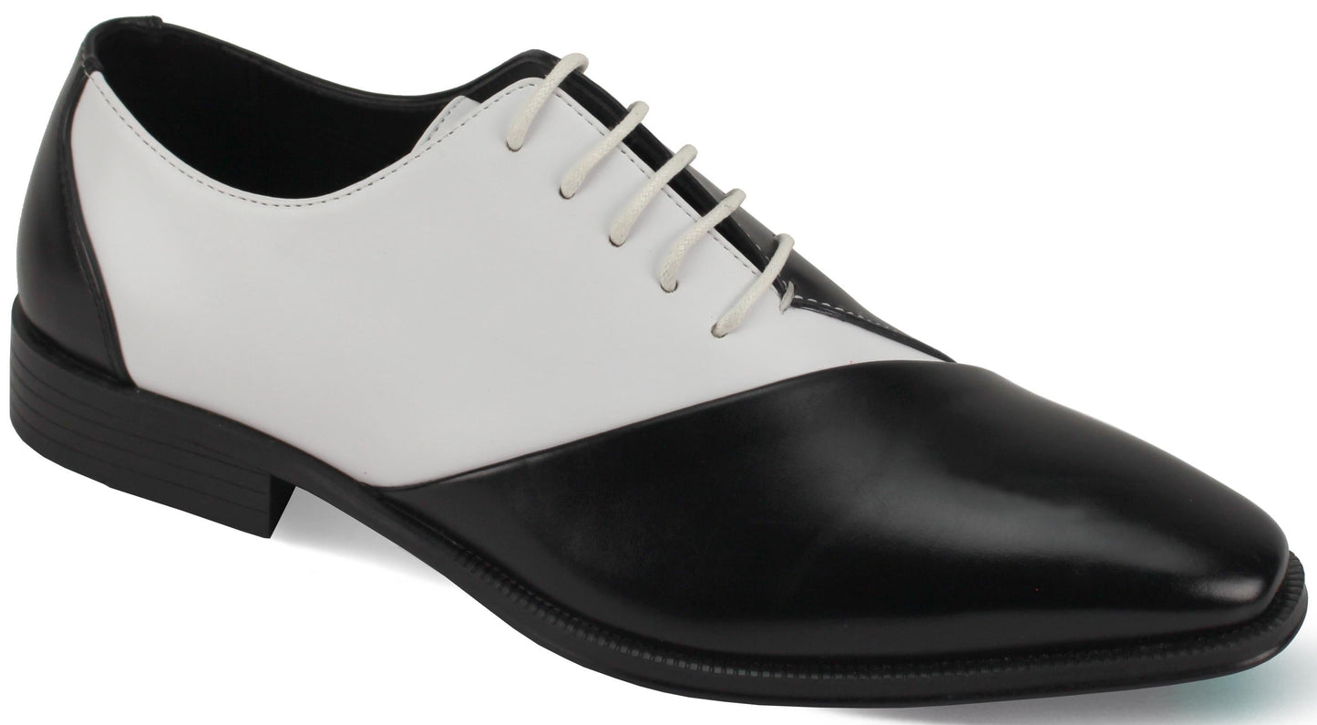 Two-Tone Lace-Up Dress Shoes Black/white