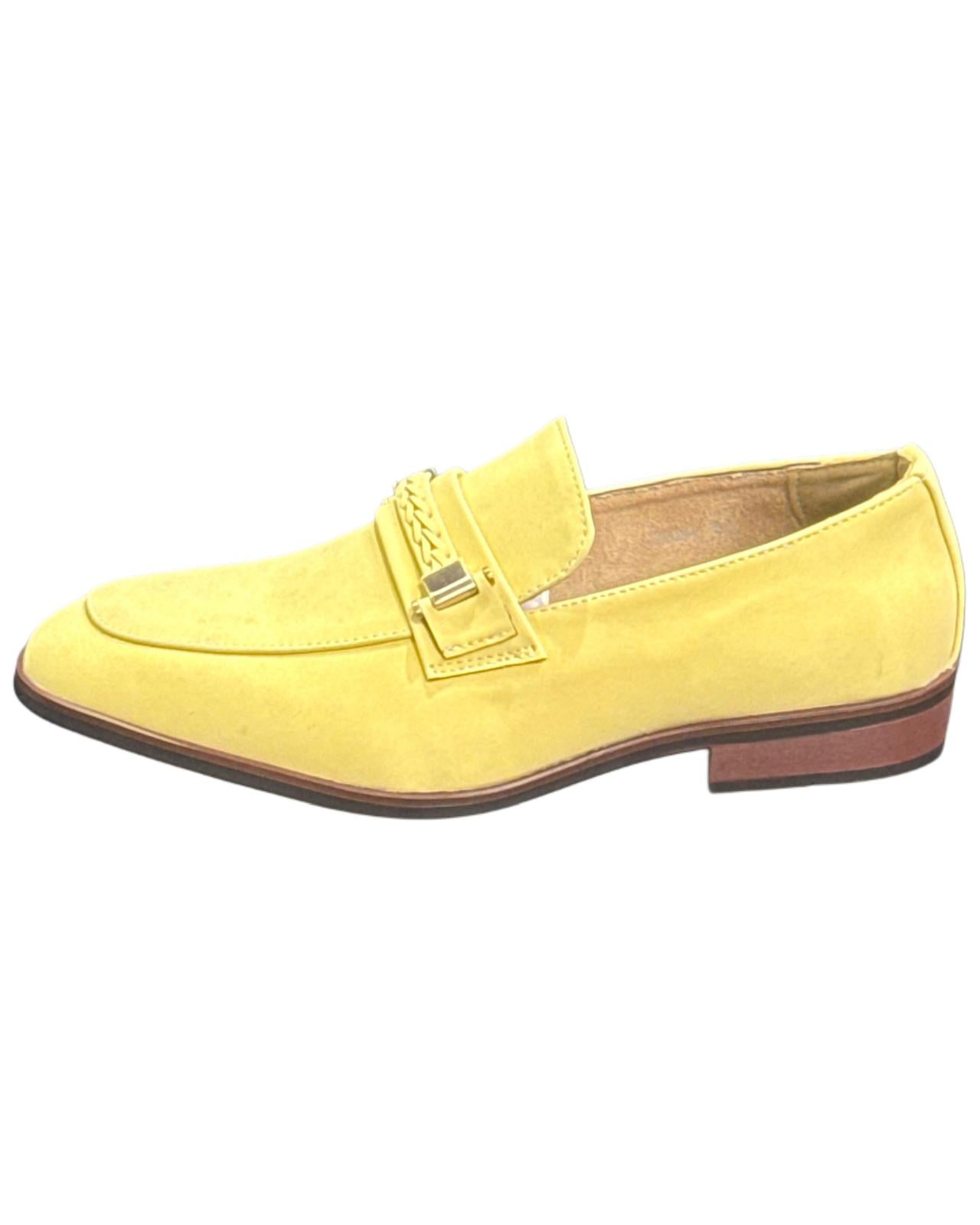 Moc Toe Woven Strap Slip-on Men's Dress Shoes Yellow