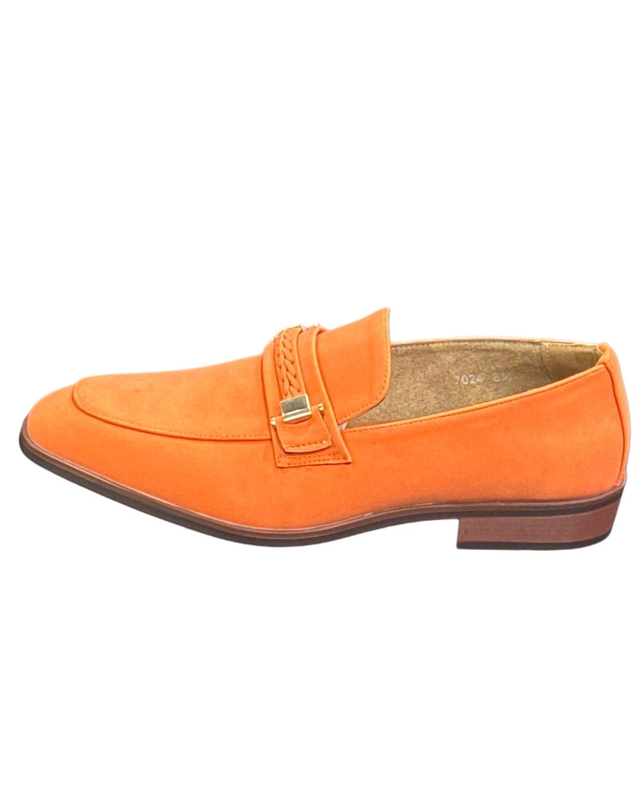 Moc Toe Woven Strap Slip-on Men's Dress Shoes Orange