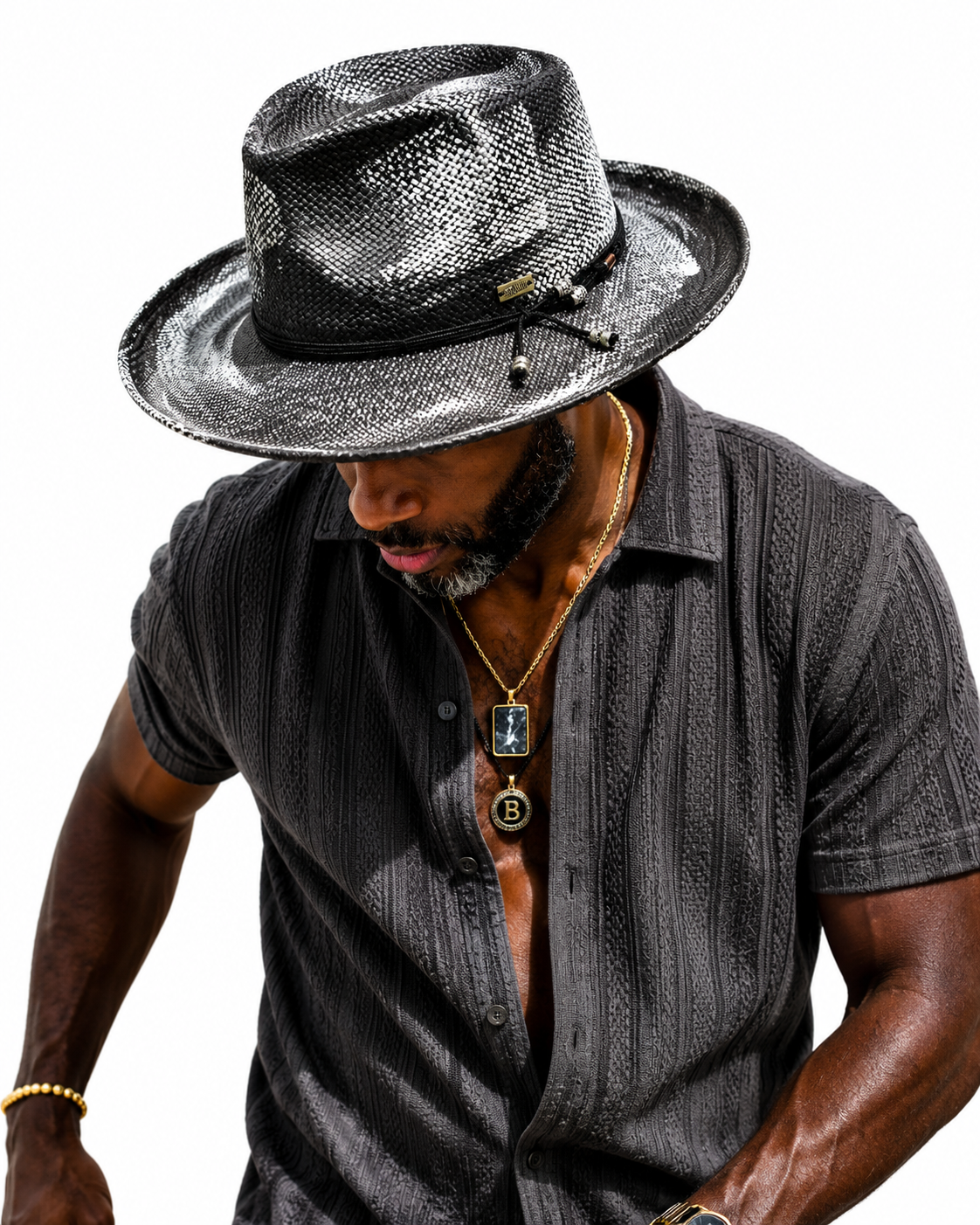 Bourbon Collection - Black/White Bruno Capelo hat image 1
