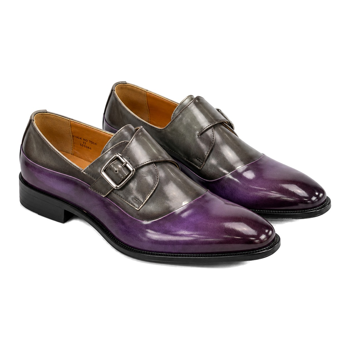 Dress Shoes Folded Vamp Monk Strap 2-Tone Purple/Grey - Product image 2 - eb36ff3d-6ba1-4ae3-8a78-f00c538d8da6-bg-white.png
