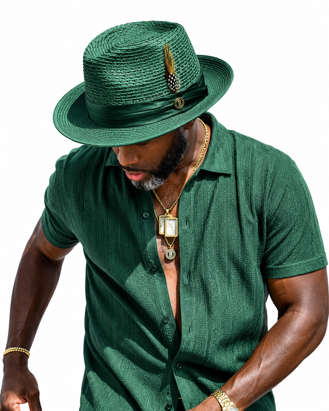 Julian Collection - Emerald Green Bruno Capelo hat image 1