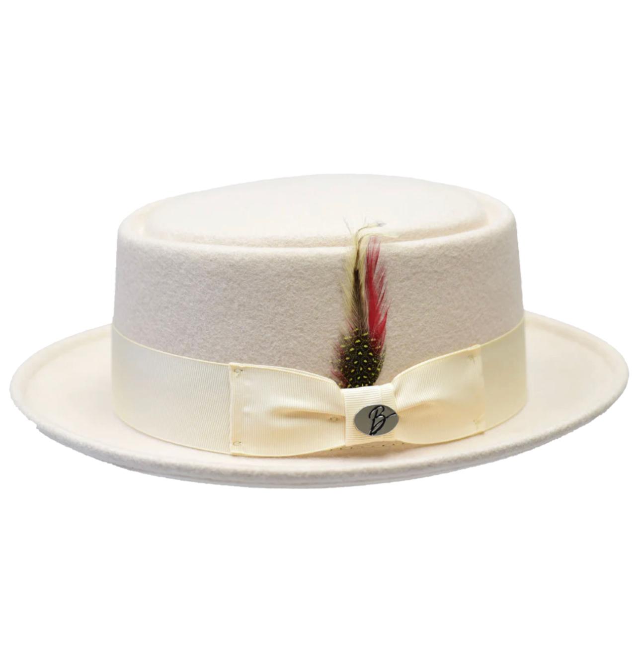 Maddox Collection Lite Wool Felt Pork-Pie Hat Telescope Crown