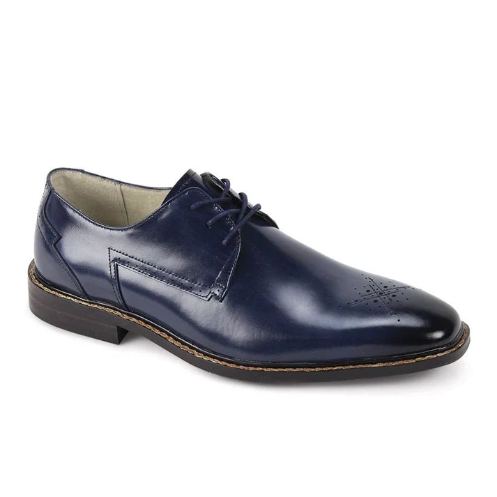 GIOVANNI TOBY LEATHER DRESS SHOES BLUE