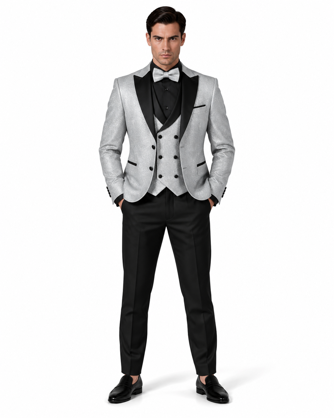 Silver with Black Lapel Suit - premium Turkey suit photo 4 - 00234ba9-a94e-476e-a595-c64804bb5210.png