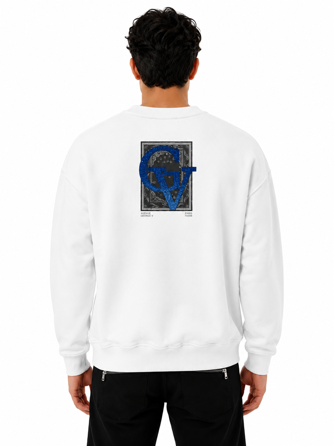 George V Monogram Crest Sweatshirt - White - back - 0642c480-a0a5-4db9-a3ff-5e88509e7f4f.png