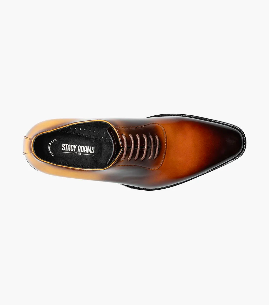 STACY ADAMS SHAFFER PLAIN TOE OXFORD – COGNAC MULTI