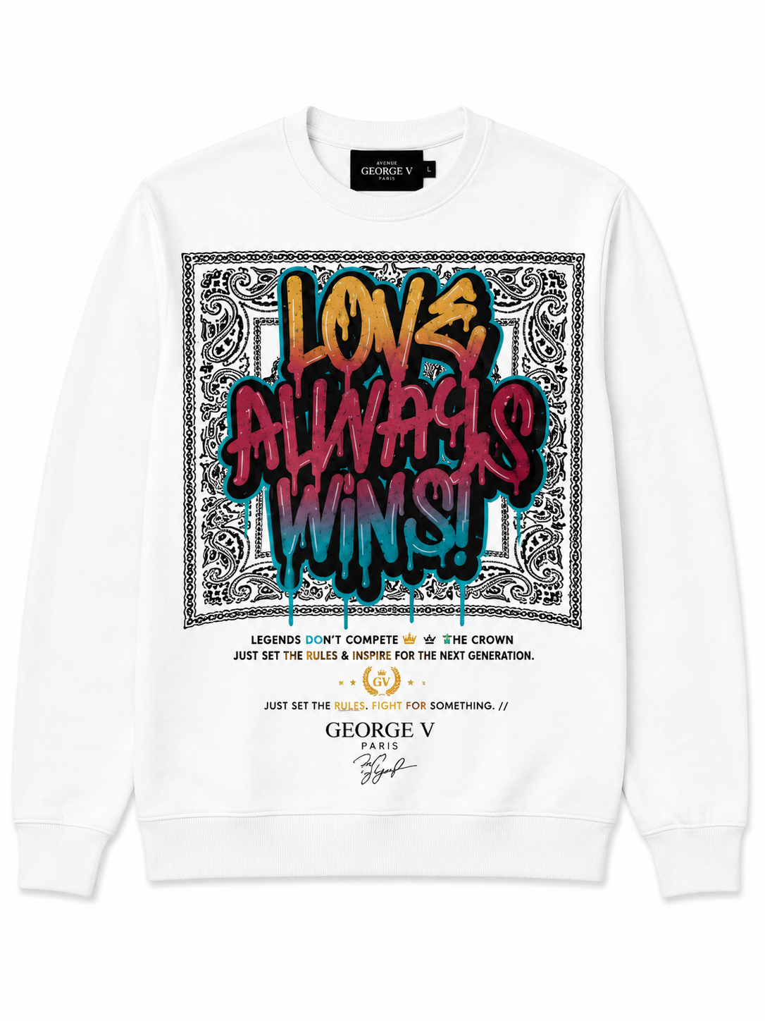 George V Love Always Wins Sweatshirt - White - product-only - 141aaa8a-3625-427b-a779-c742c0440ba3.png