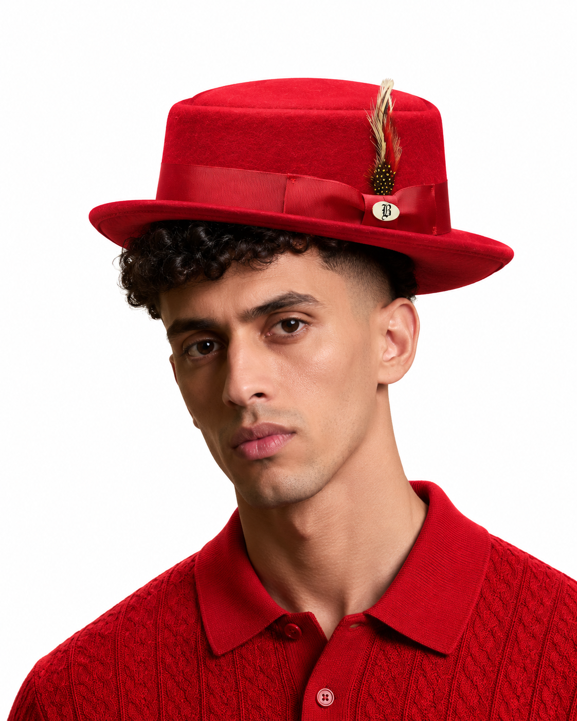 Pork Pie Collection Men's Wool Felt Pork Pie Hat – Red - wool felt pork pie hat photo 2