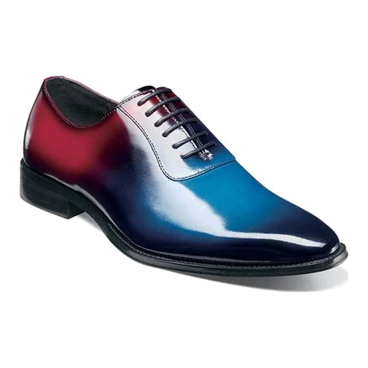 STACY ADAMS SHAFFER PLAIN TOE OXFORD – NAVY MULTI - two tone dress shoe photo 2 - 25763-492.webp