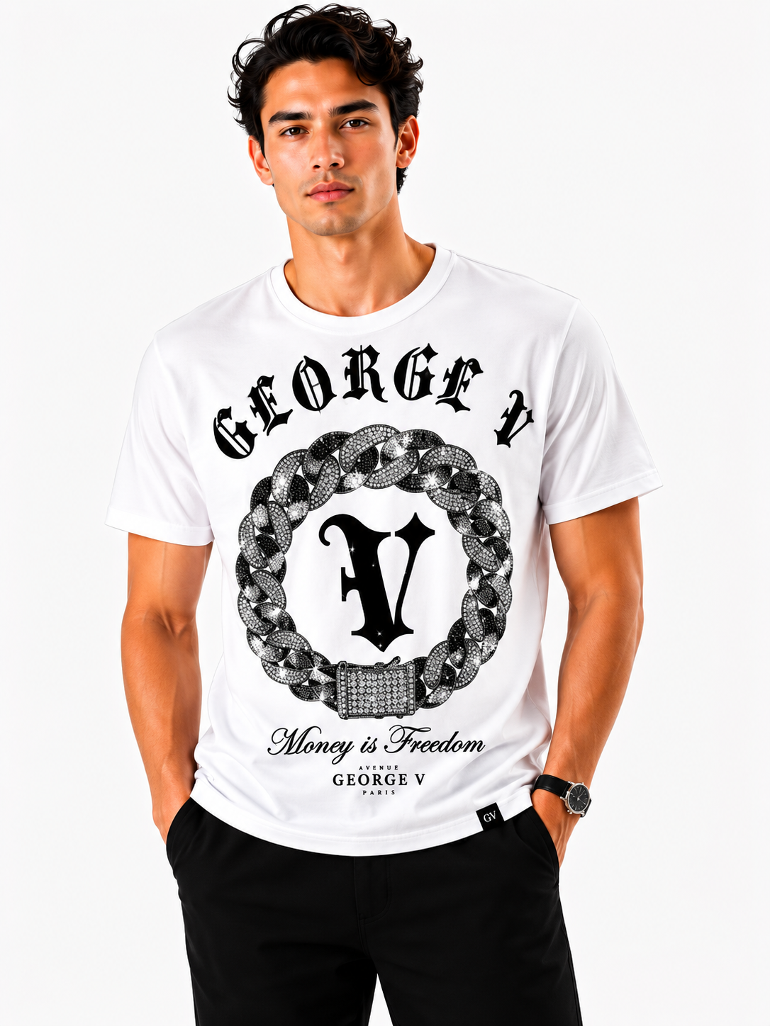 George V Medusa Crest Short Sleeve T-Shirt - White - back - 25f9fa78-afc0-455d-8ecf-14bce9bd7185.png
