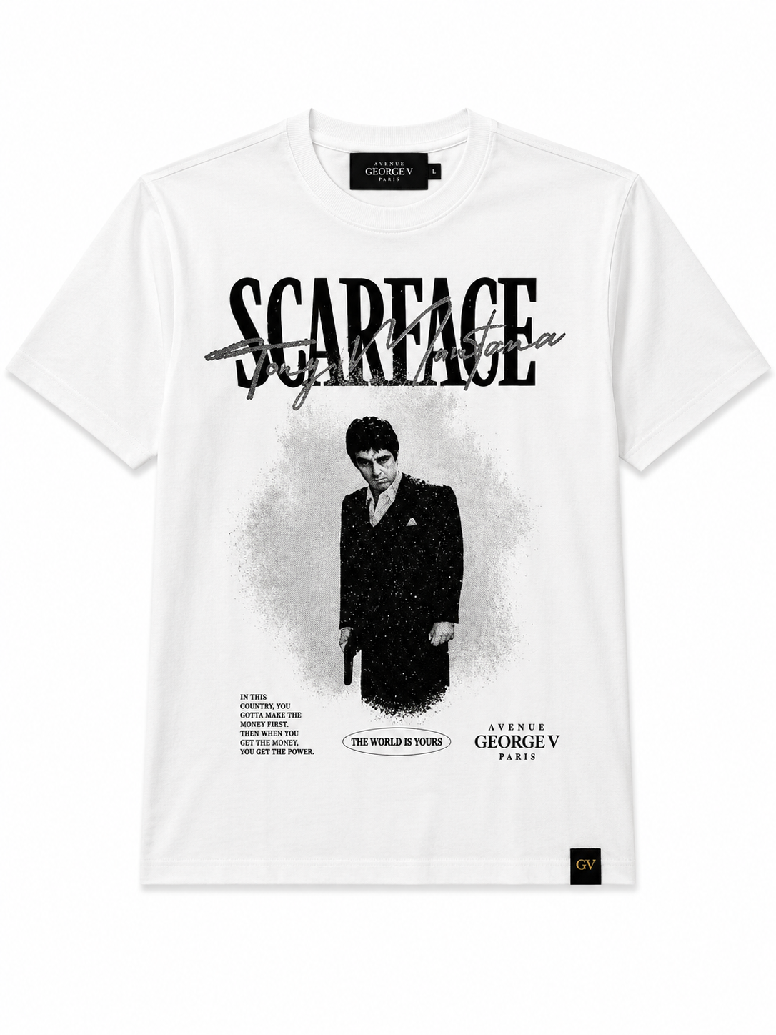 George V Scarface Short Sleeve T-Shirt - White - product-only - 2bc345b8-50f1-439e-b0c2-d5cbe7157a3f.png