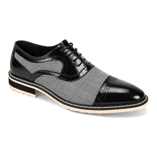 Giovanni Sinclair Men's Two Tone Cap Toe Leather Dress Shoes – Black/White - two tone dress shoe photo 2 - 31a4c8ab-58b1-419a-8a7a-7aecdf0ebb17.png
