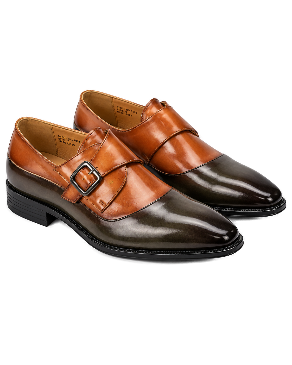 Dress Shoes Folded Vamp Monk Strap 2-Tone-Olive/Tan - Product image 2 - 31eef12e-21a4-4748-a2fe-214dbb210b12-bg-white.png