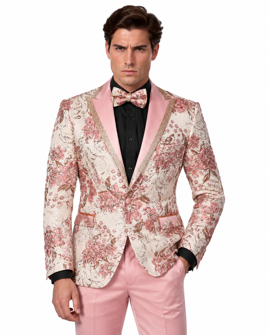 Manzini Men's Designer Blazer – Blush & Pink Floral - Manzini designer blazer photo 1 - 365a17a0-dc46-47aa-912e-f9a36cf47dc4.png