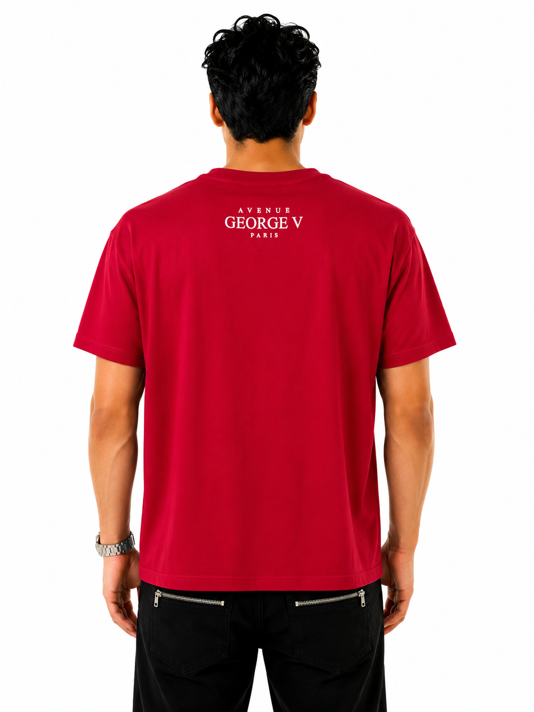 George V Couture 1975 Short Sleeve T-Shirt - Red - back - 36a6f9b4-9ade-46ed-999e-dca91c9130db.png
