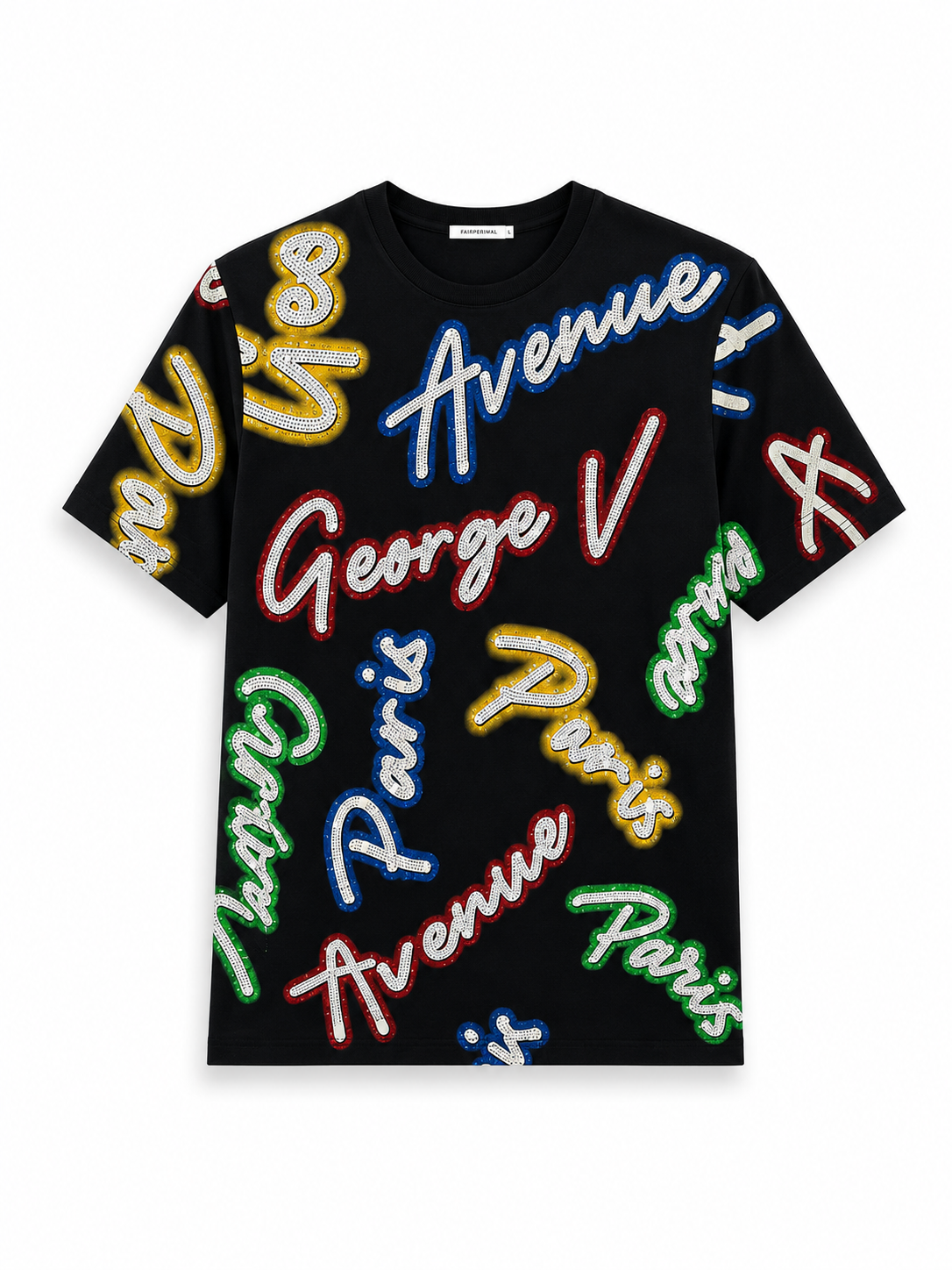 George V Allover Script Short Sleeve T-Shirt - Black - product-only - 40e679c3-b4e8-4af6-a264-e896fc4296ef.png