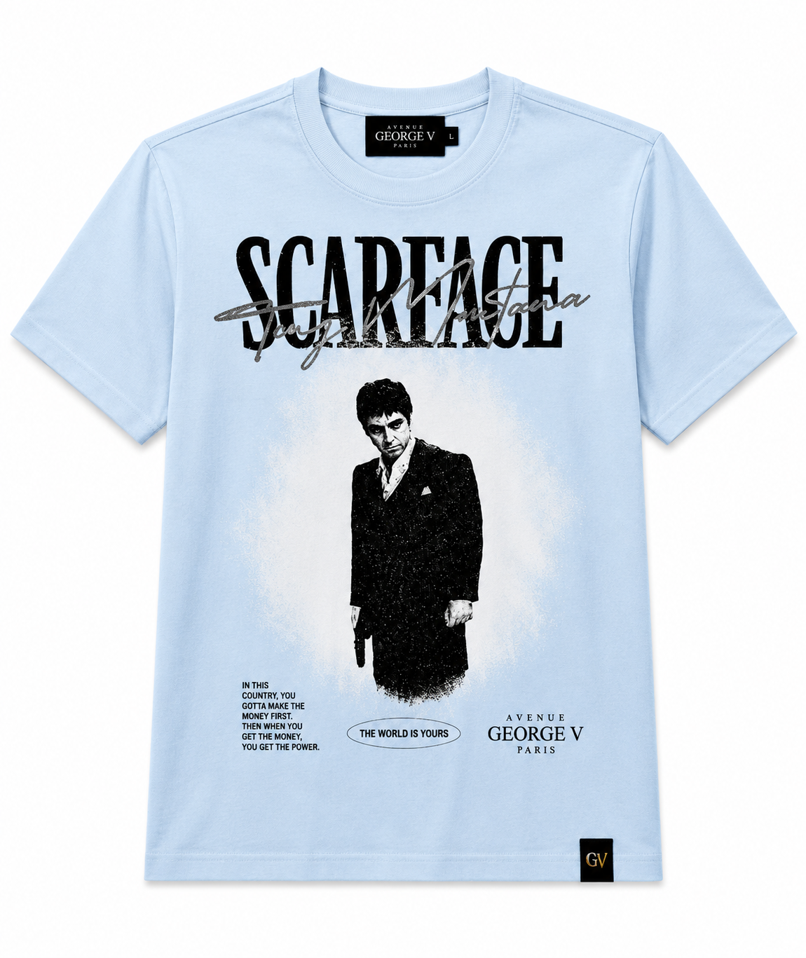 George V Scarface Short Sleeve T-Shirt - light-blue - product-only - 468a4a7b-5a7d-47f8-9929-f98ec9048847.png