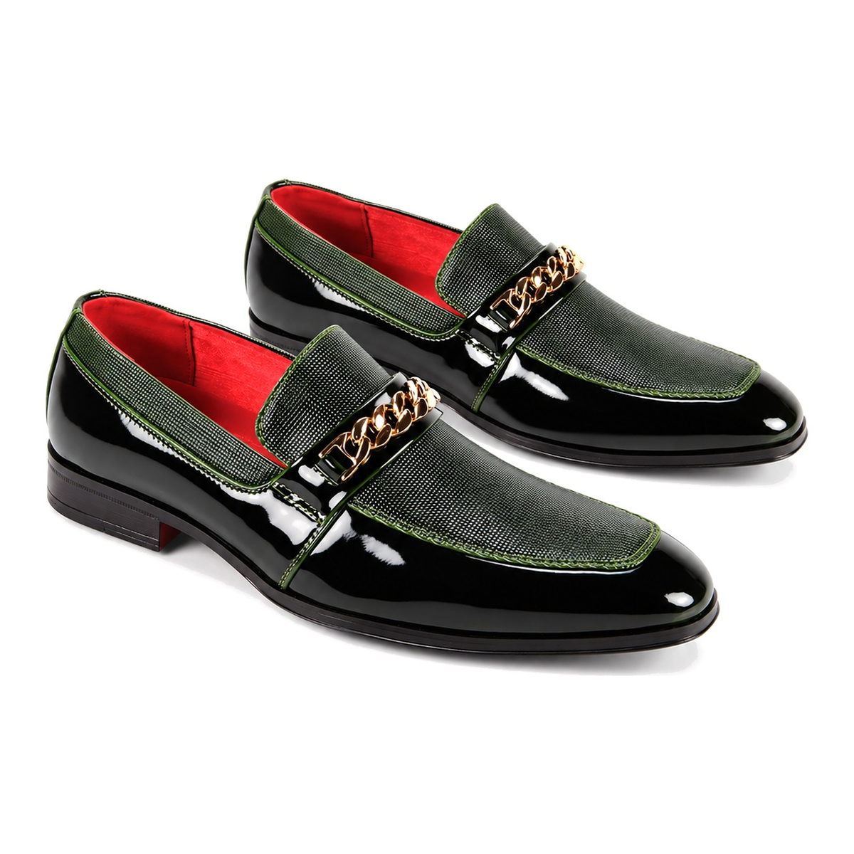 After Midnight 7071 Green Patent Leather Chain Loafer - loafer photo 1 - 535653a0-46c9-46de-948f-df832b1fdb79.png