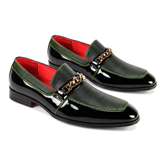 After Midnight 7071 Green Patent Leather Chain Loafer - loafer photo 1 - 535653a0-46c9-46de-948f-df832b1fdb79.png