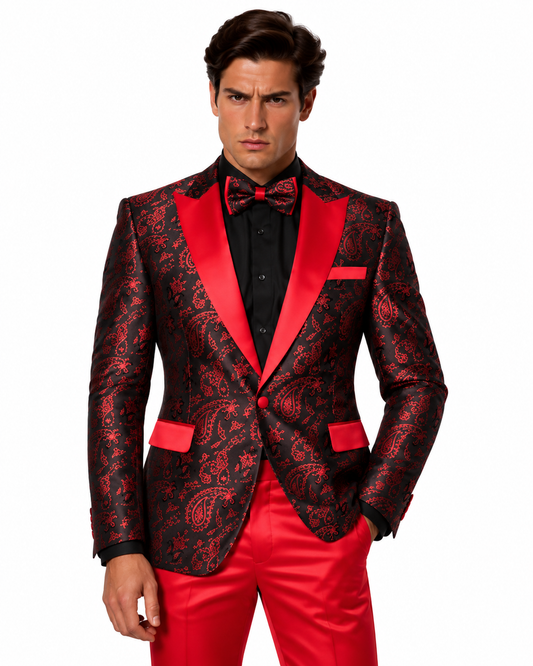 Manzini Blazer Red-Black - Manzini designer blazer photo 1 - 5369dcb4-31f4-462b-bf4b-0659036a1078.png