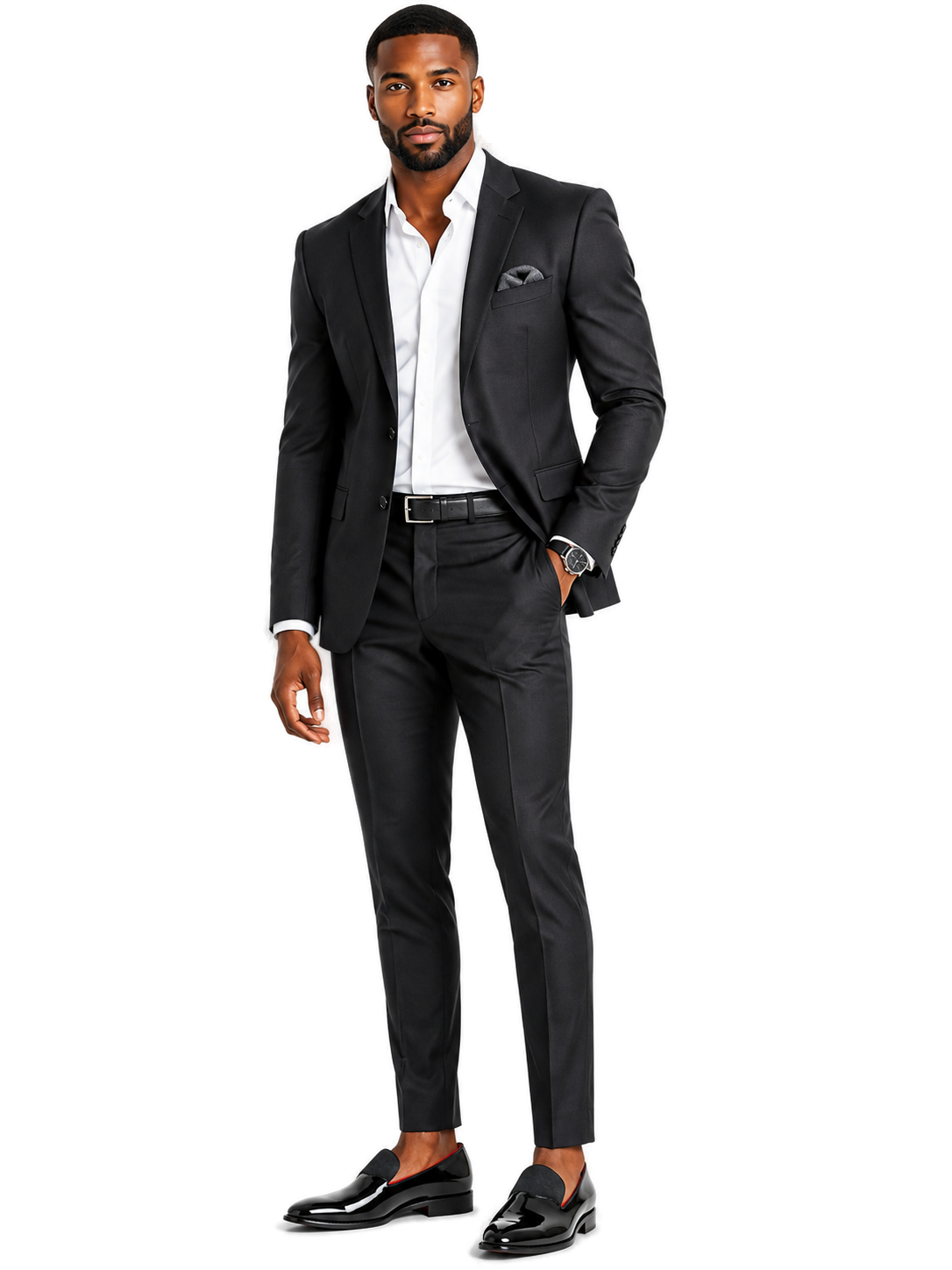 GIOVANNI Mason/Black Leather Shoes - Model wearing shoe - 5399fbbe-900f-4750-b4e5-f54779a7e308-bg-white.png