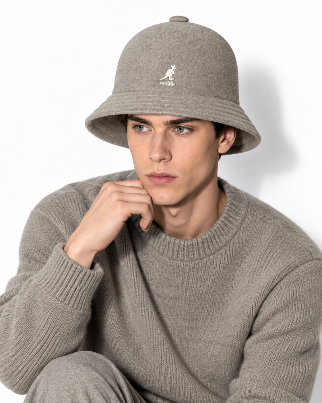 Kangol Wool Casual Bucket Hat – Grey - Kangol bucket hat product photo 3 - 565054cb-5957-4af6-81cf-a4bb953beb16.png