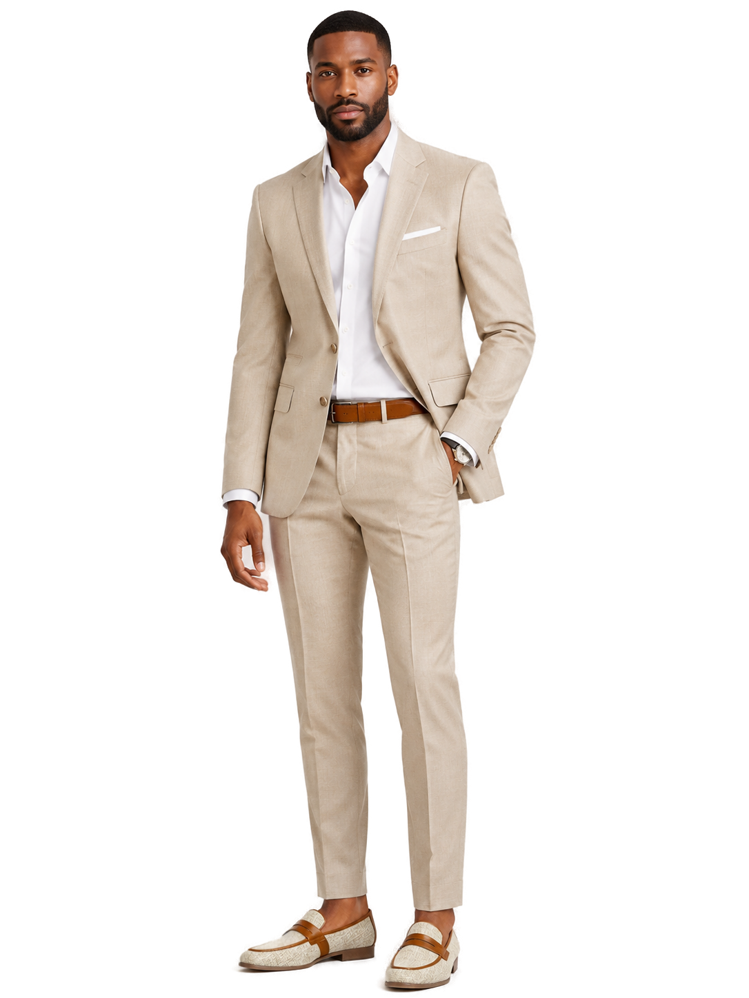 LOAFERS SHOES / NATURAL - Model wearing shoe - 60d1978c-7feb-4ffa-9320-366db76d2e72-bg-white.png