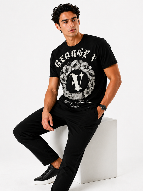 George V Medusa Crest Short Sleeve T-Shirt - Black - front - 63919fa2-00cf-447f-aea5-611fd7c07c9f.png