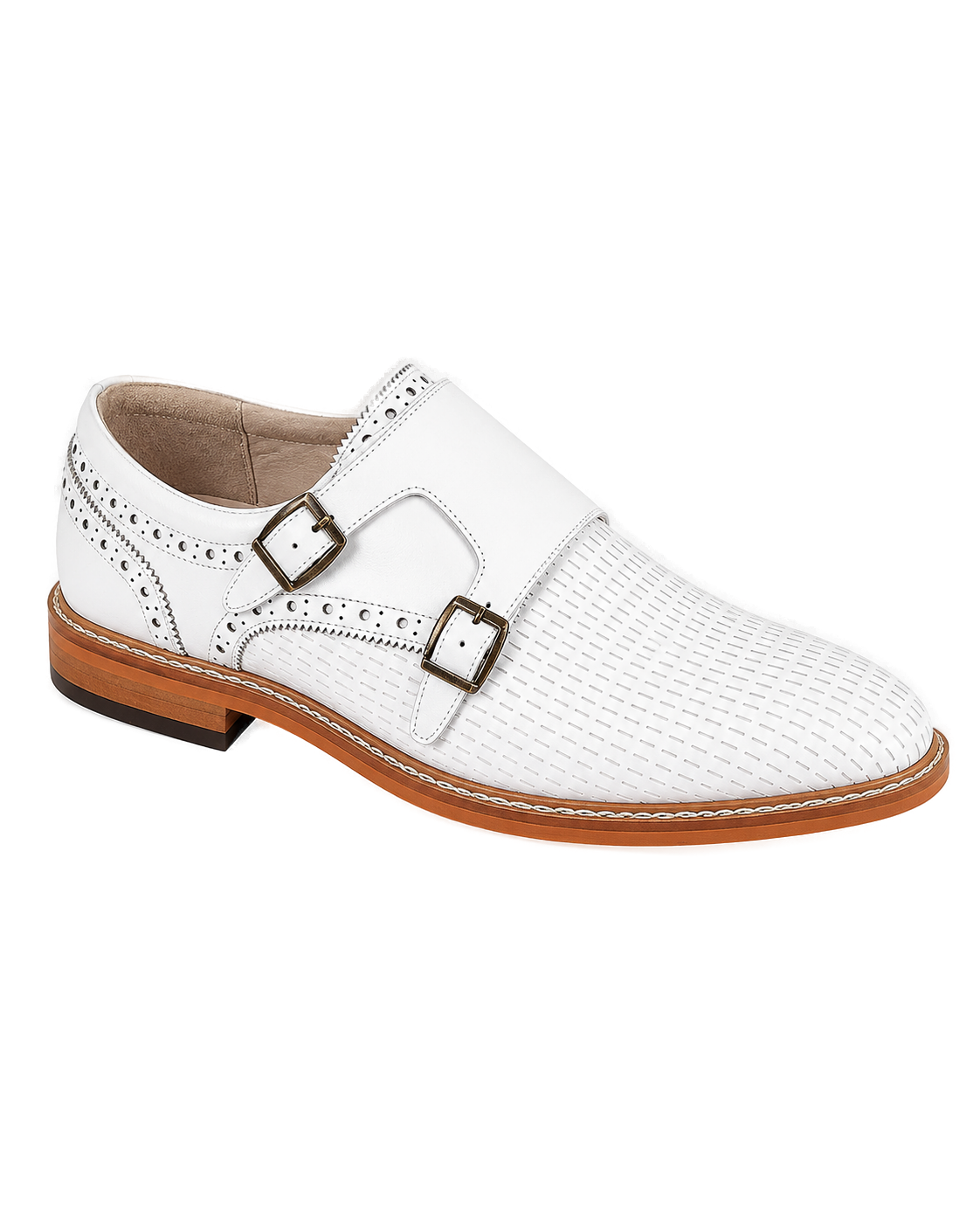 Giovanni Double Monk Straps White Rocky Leather Shoes - Product image 1 - 6a59e0c4-c878-4b64-af0e-2406e5a50ad1-bg-white.png