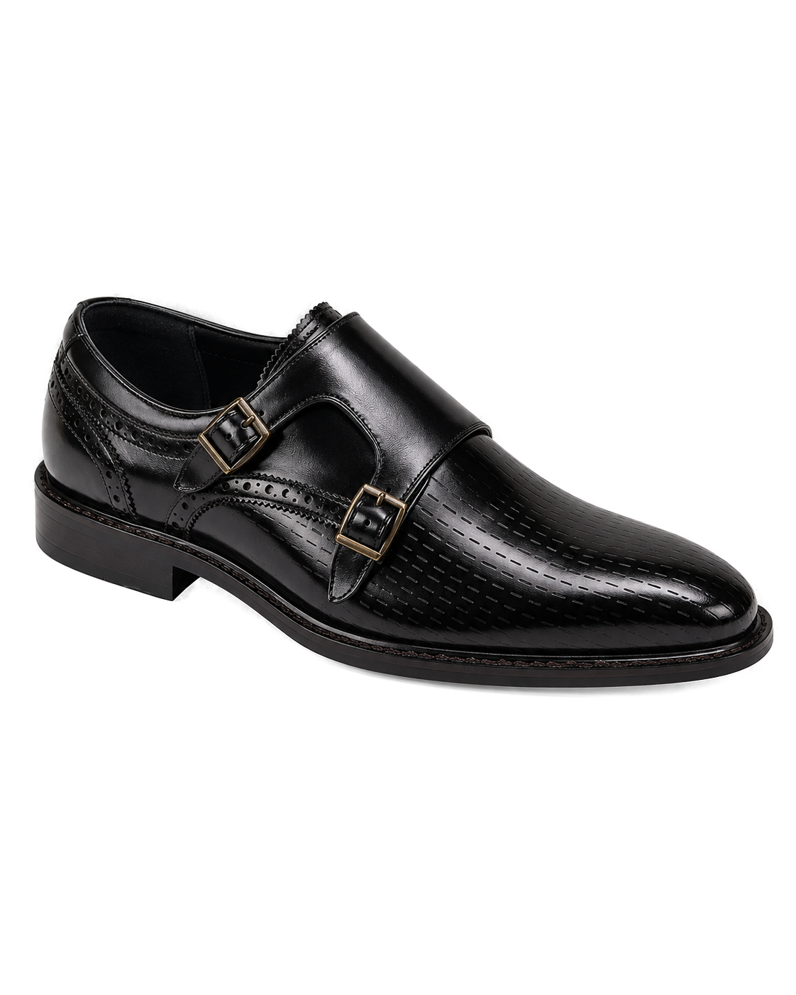 Giovanni Double Monk Straps Black Rocky Leather Shoes - Product image 1 - 6d7fef3f-5d37-46ba-9cd5-697b38fa8e45-bg-white.png