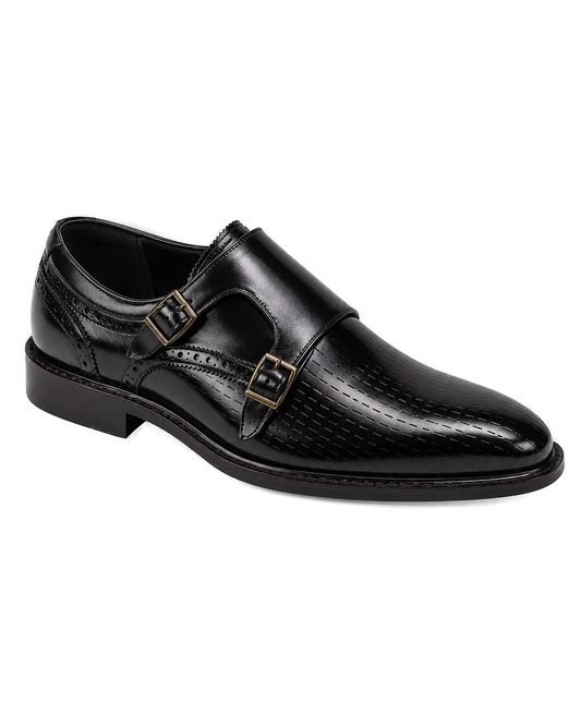 Giovanni Double Monk Straps Black Rocky Leather Shoes - Product image 1 - 6d7fef3f-5d37-46ba-9cd5-697b38fa8e45-bg-white.png