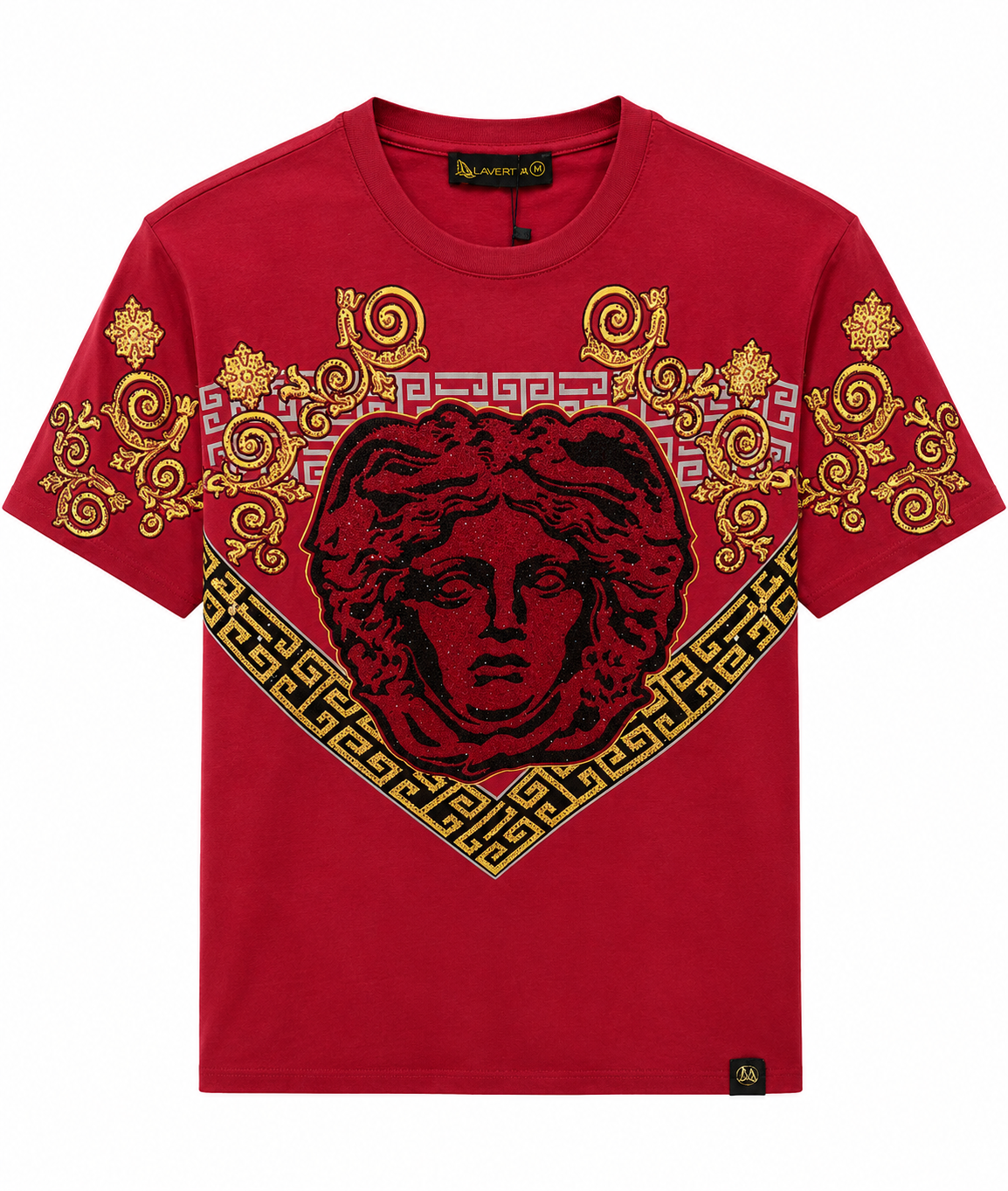 George V Medusa Crest Short Sleeve T-Shirt - Red - product-only - 9048be87-254b-4a59-bacb-db84a8f1a03e.png