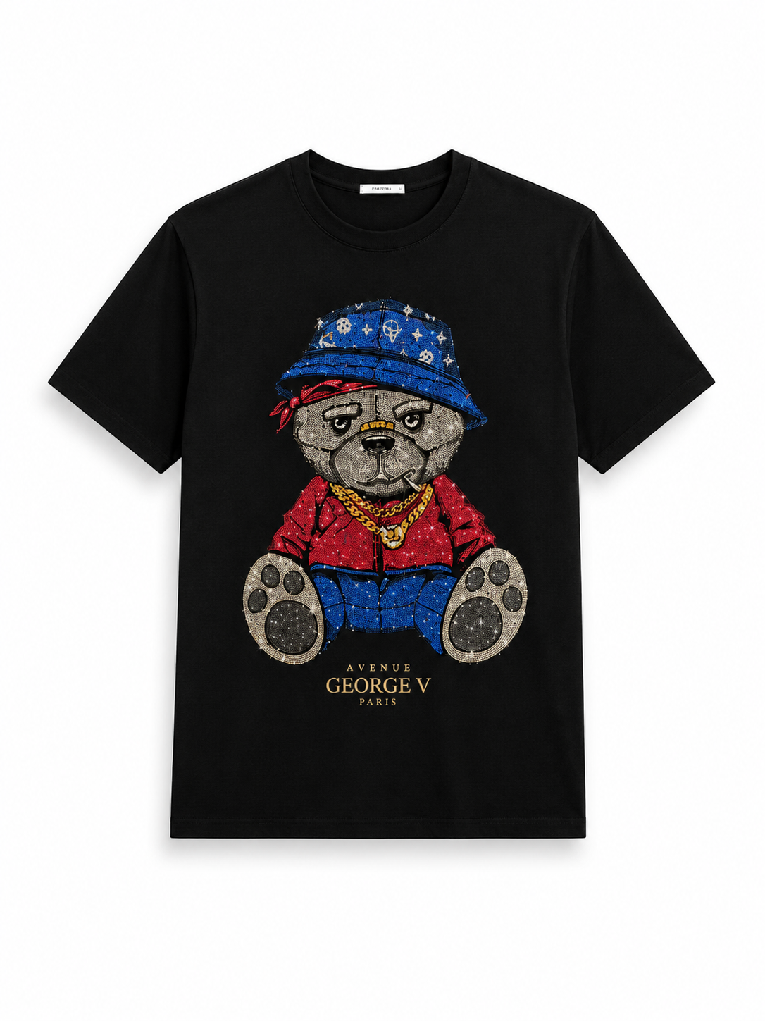 George V Colorful Bear Short Sleeve T-Shirt - Black - product-only - 94d4ce0c-1b27-4b0d-9be5-0a04acde88a6.png