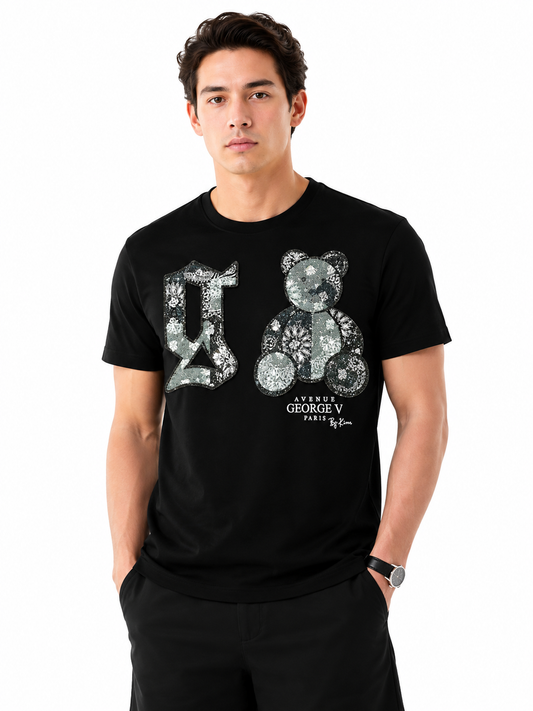 George V Bear G Short Sleeve T-Shirt - Black - front - 9991ba6e-1c3a-448e-b82c-13a8eba11213.png