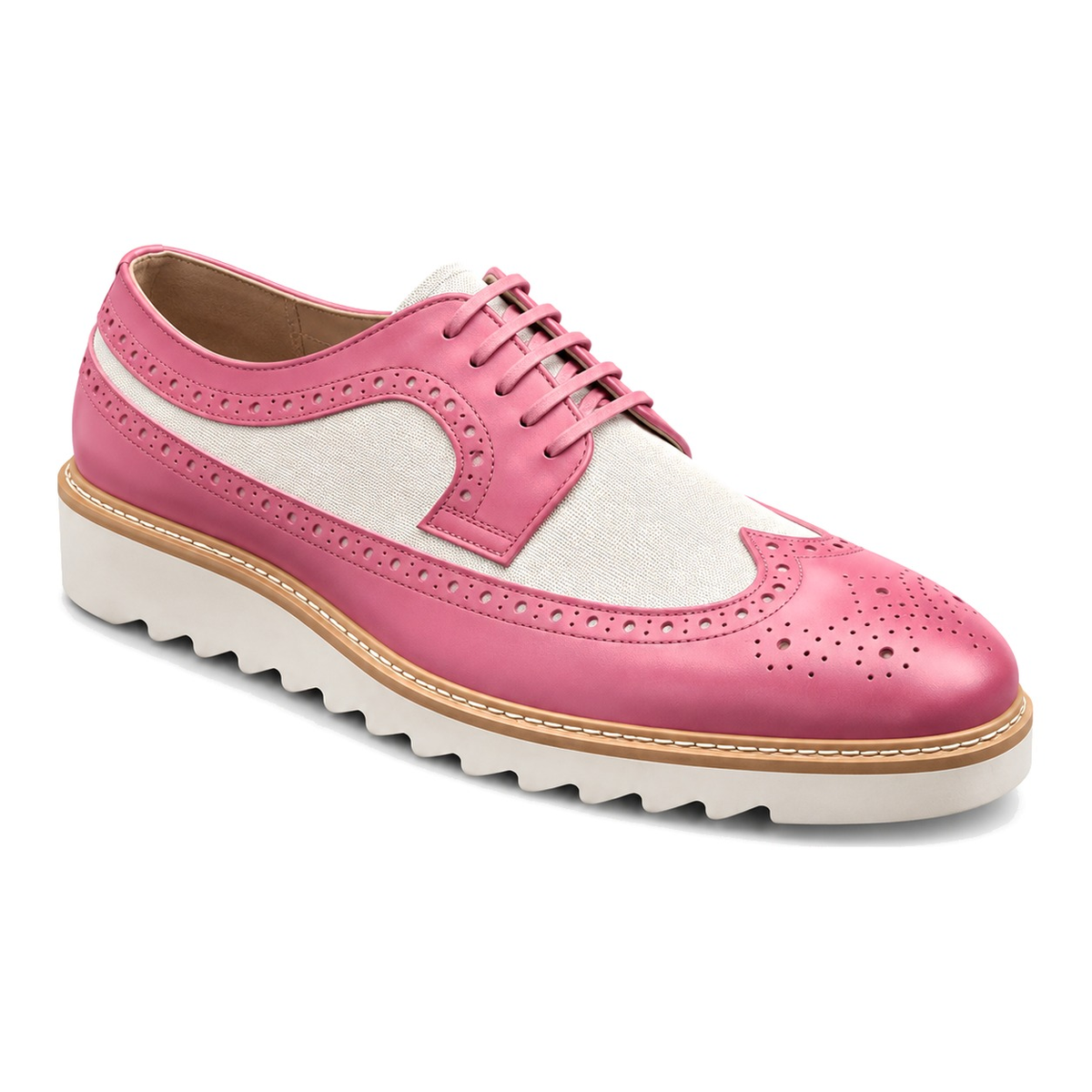 Giovanni Men's Two Tone Wingtip Leather Oxford Dress Shoes – Pink/White - two tone dress shoe photo 2 - 9a44d8d4-526d-46f4-b018-3eed7a33dd9a.png