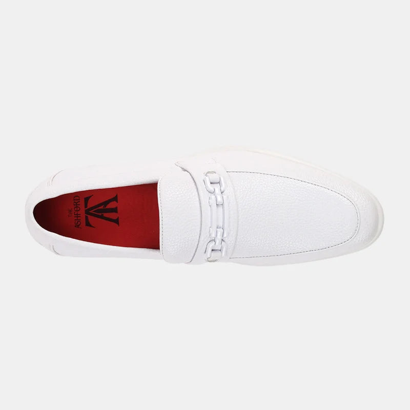 ASH4 Men's White Formal Loafers