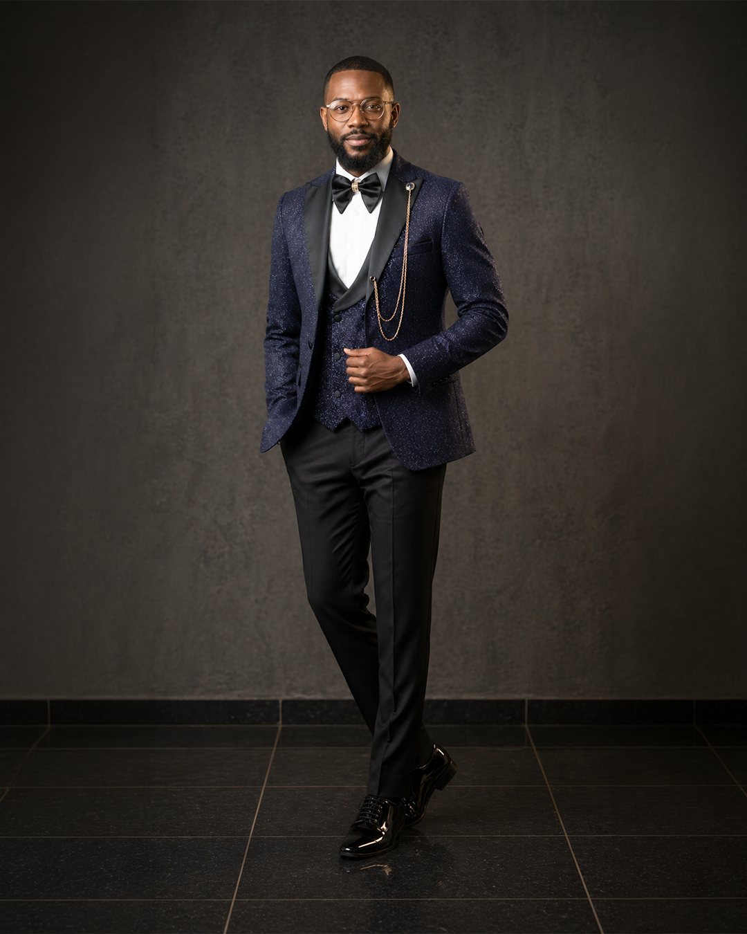 Navy Blue Tuxedo Suit