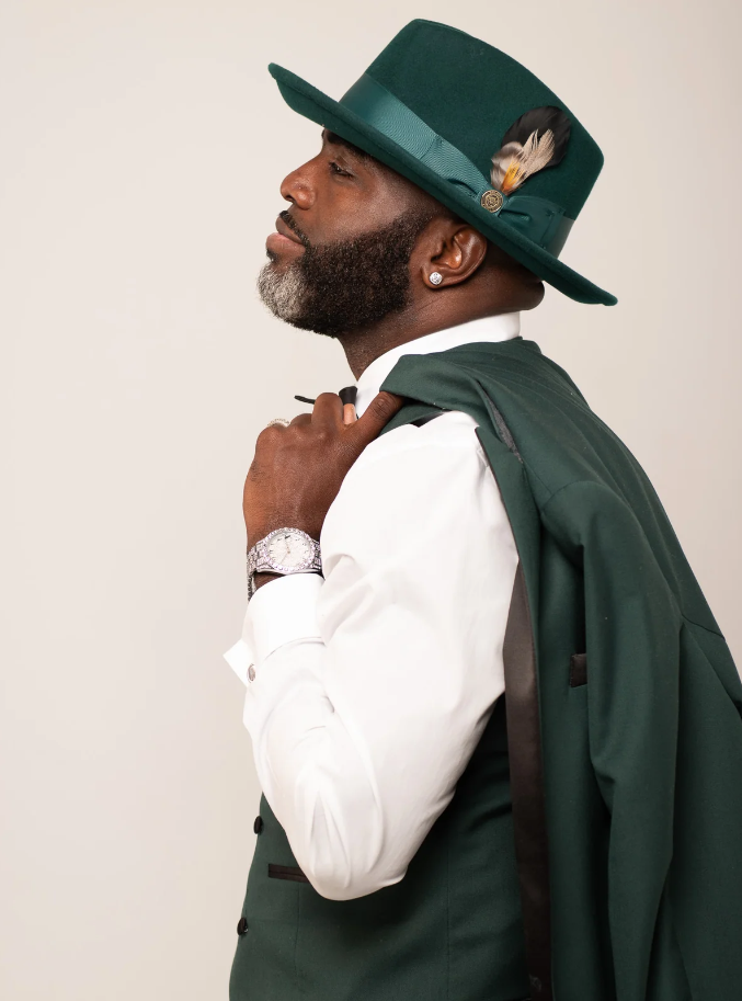 Bel-Air Collection Crushable Wool Felt Fedora Hat with Snap Brim – Hunter Green