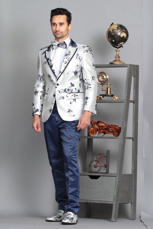 Manzini Blazer Blue-Silver