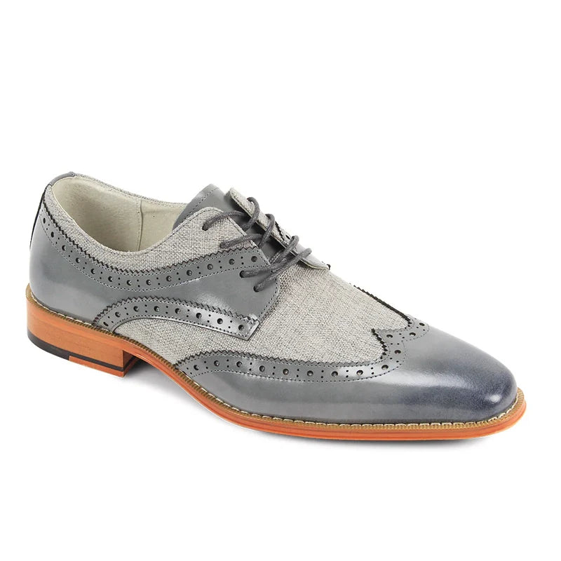 Giovanni NICO Men's Wingtip Leather Oxford Dress Shoe – Grey