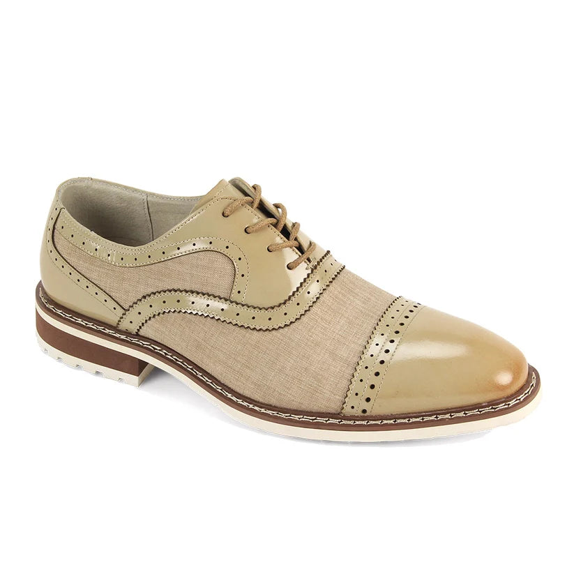 Giovanni Sinclair Oyster Leather Cap Toe Dress Shoes