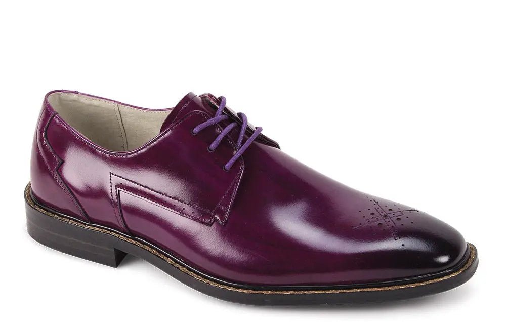 Giovanni Toby Purple Leather Dress Shoes